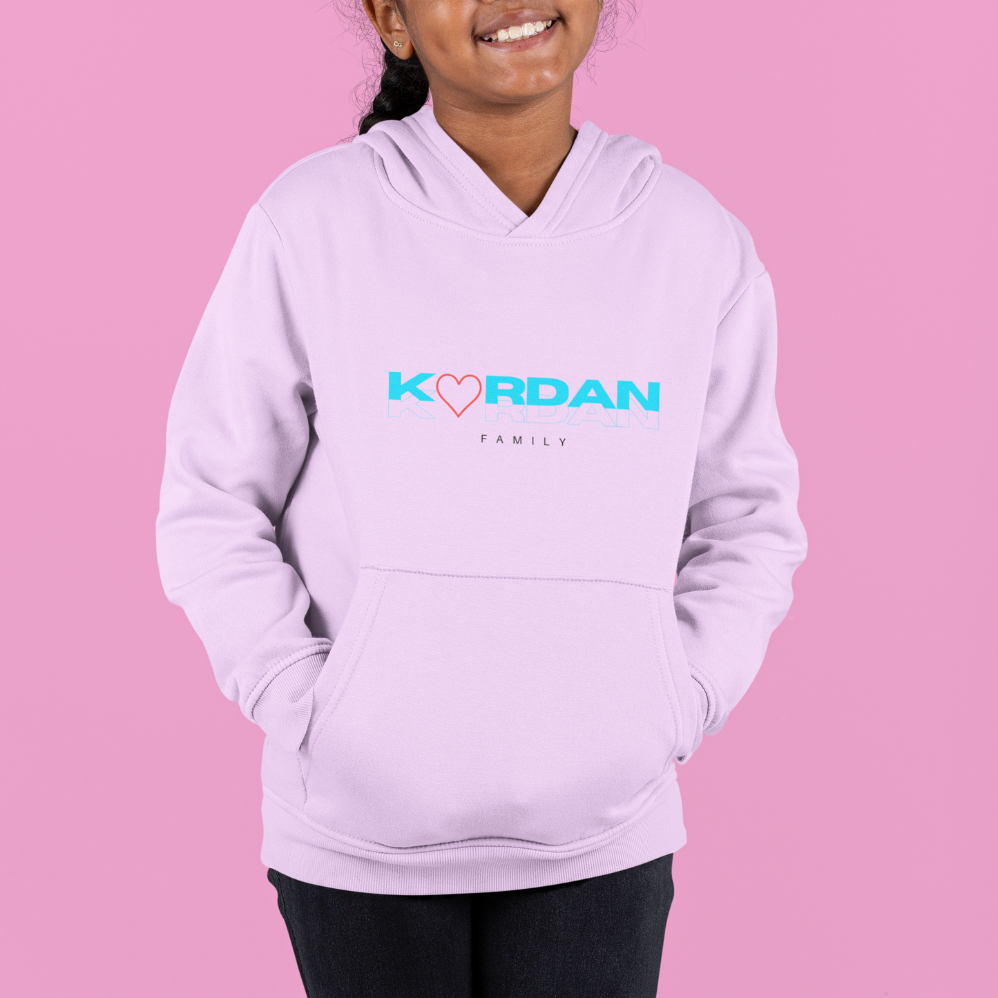 Bluza dziecięca różowa logo Kordan z sercem