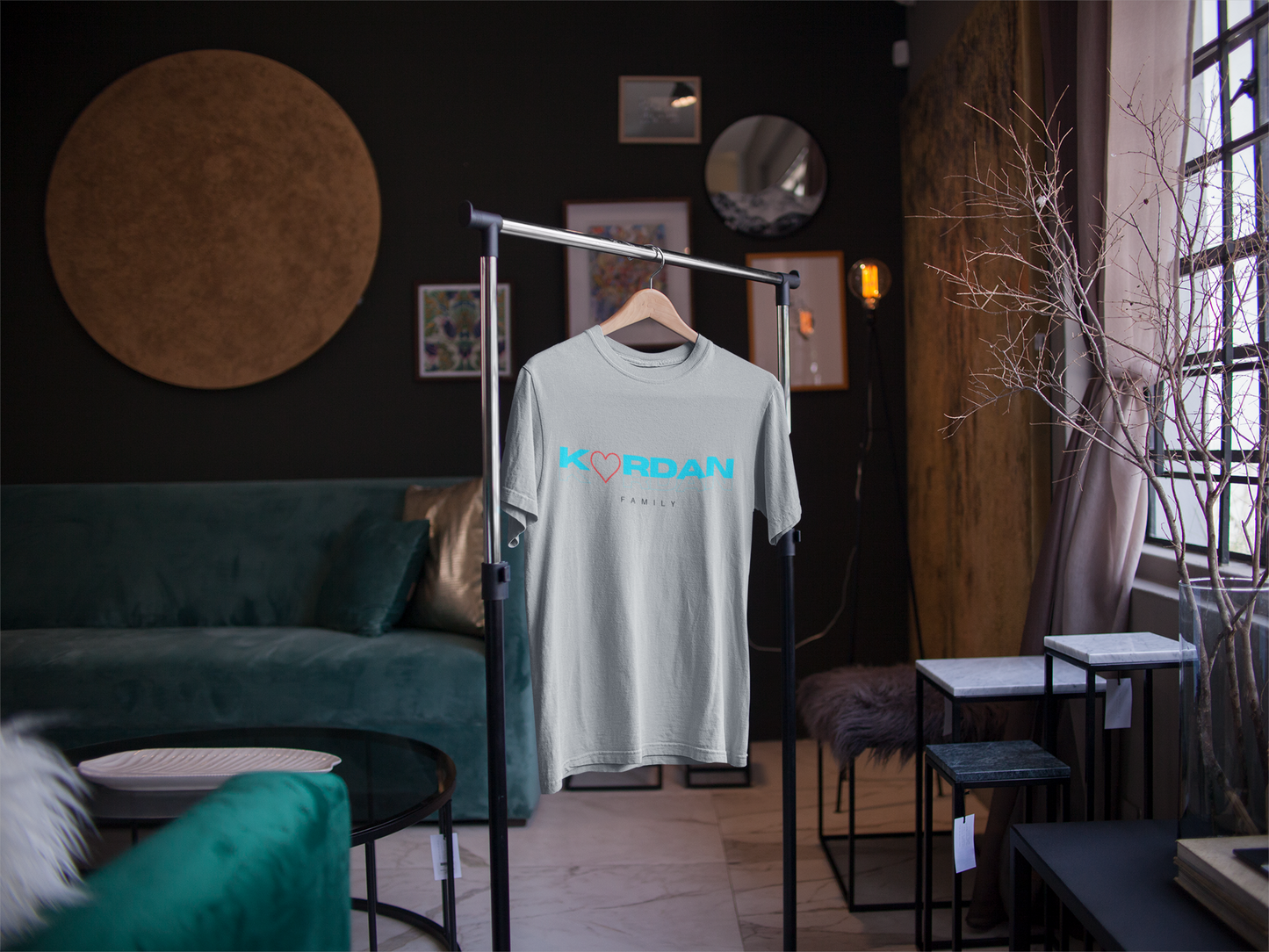 T-shirt Szary logo Kordan z sercem