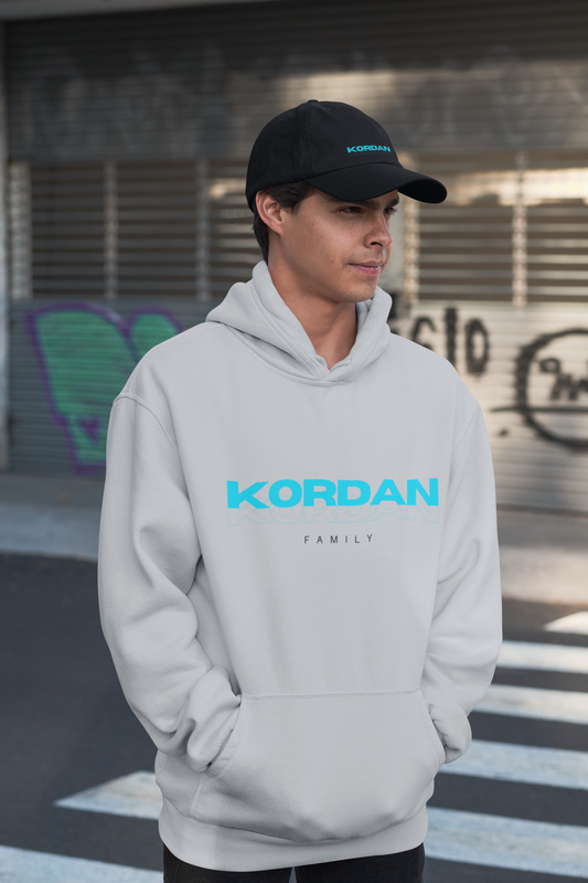 Szara bluza z kapturem logo poziome