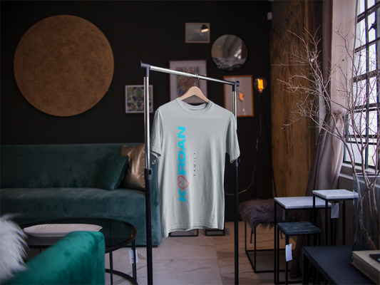 T-shirt szary logo pionowe  Kordan z sercem